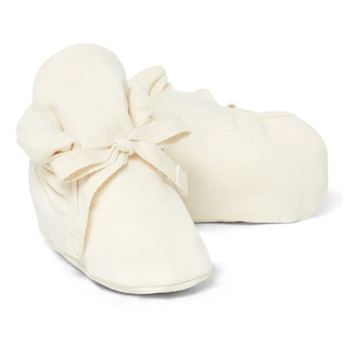 The Simple Folk Chaussons Naissance Molleton | Ecru