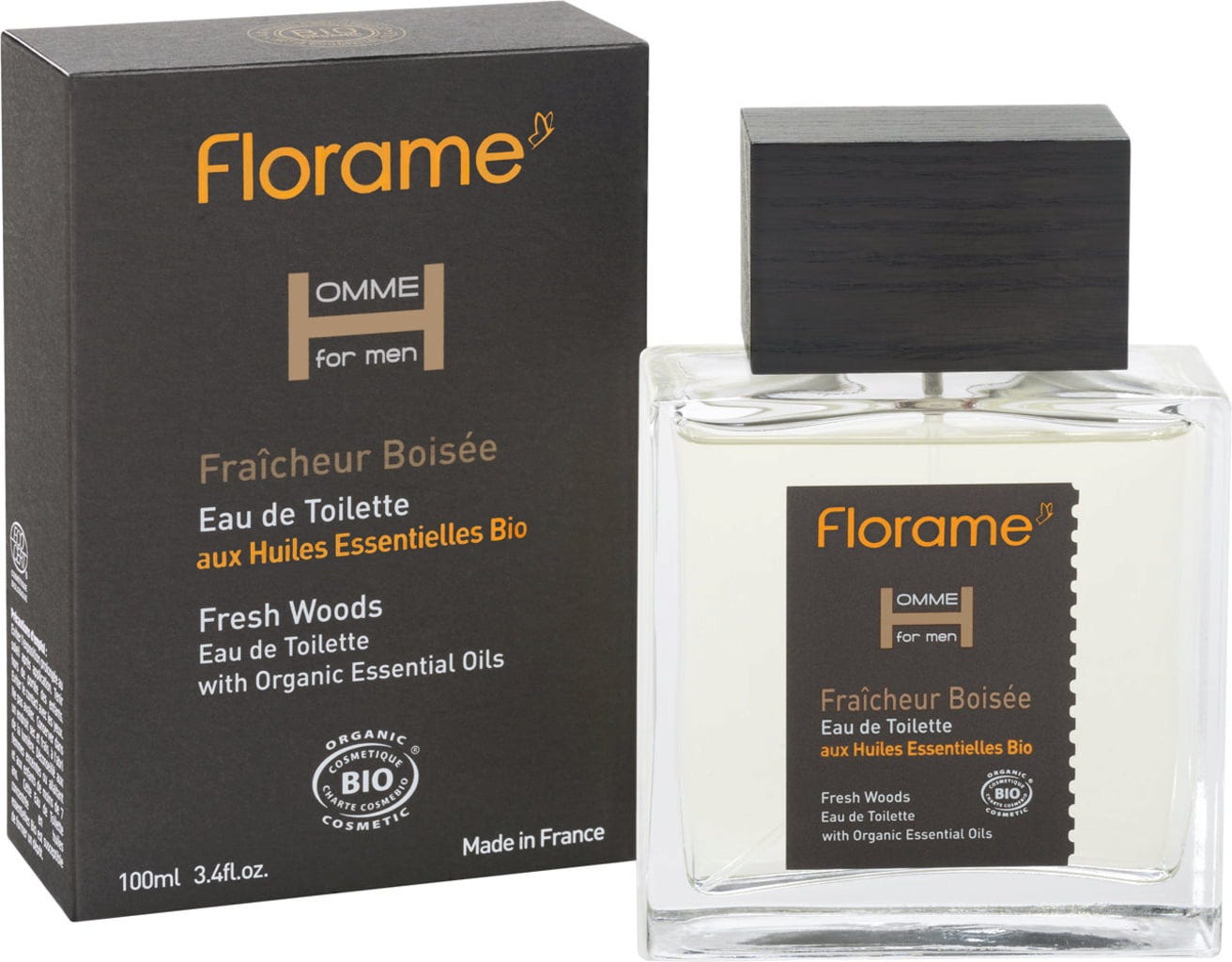 Florame  HOMME Eau de Toilette Fresh Wood, 100 ml