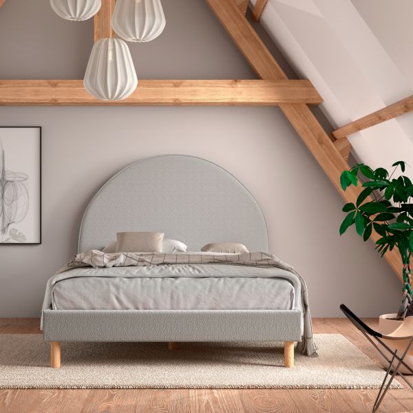 Vipack Moon Bed - 140 x 200 cm - Boucle Wit