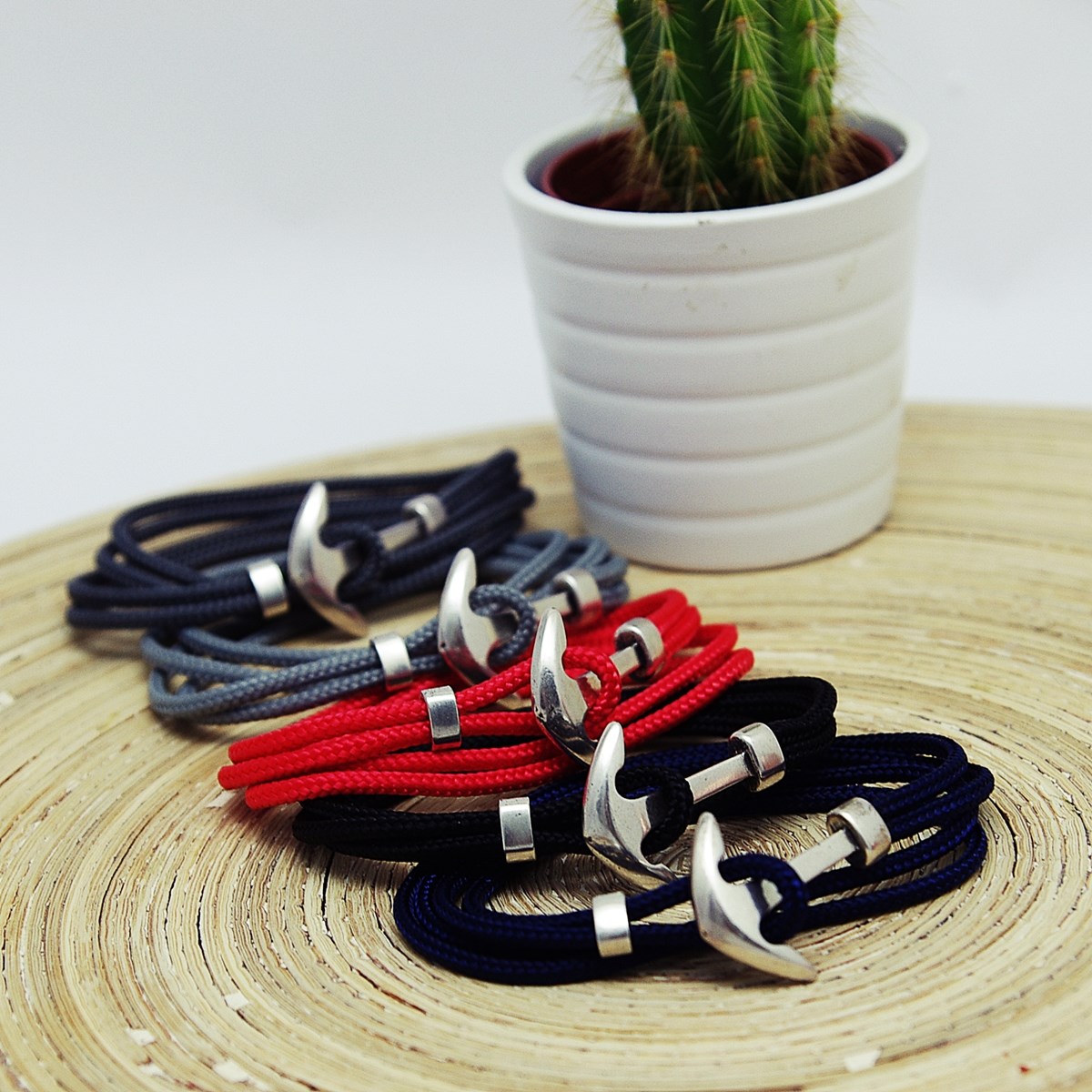 Bracelet ancre marine homme fait main