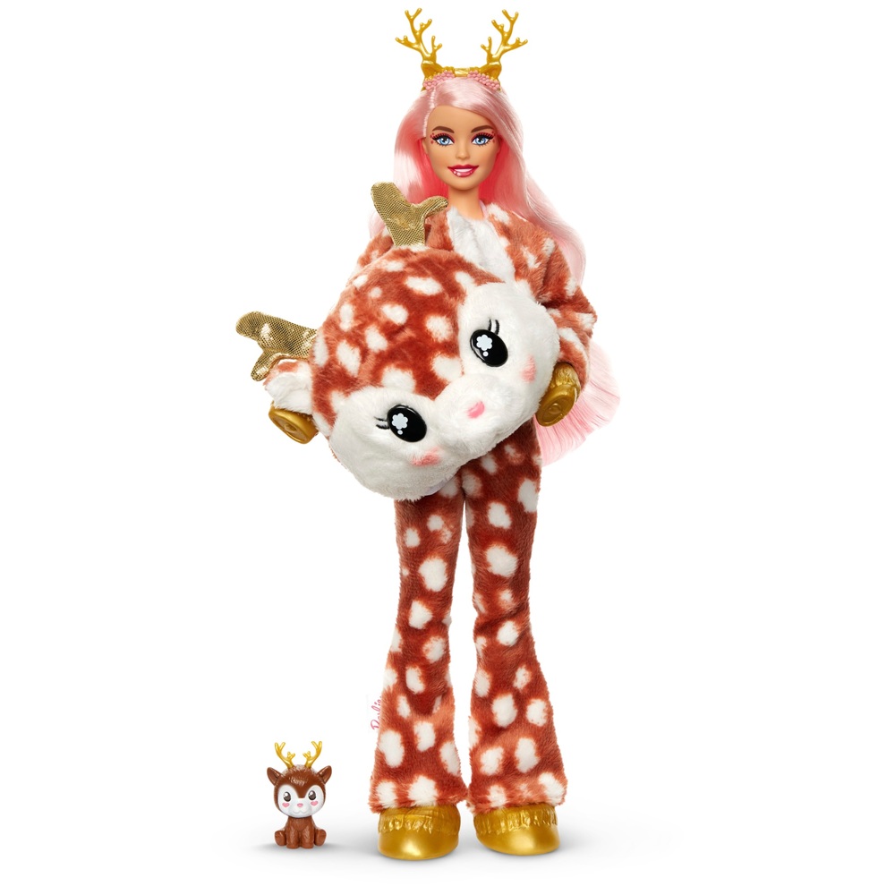 Barbie Cutie Reveal Puppe mit Hirsch-Plüschkostüm und 10 Überraschungen