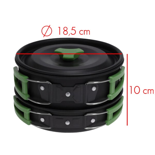 Popote alu 18 cm 3 pièces Redcliffs