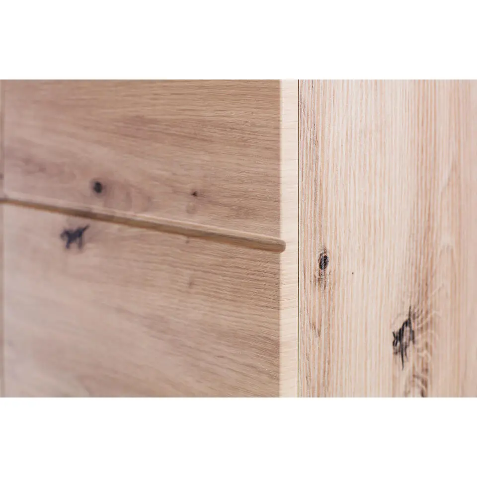 Hioshop AmandaMando badkamerkast 4 deuren- 1 lade eiken decor