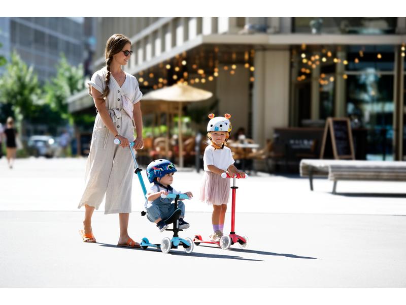 Micro Mobility Kickboard Mini2Grow Deluxe Magic LED, Blue All-in-one Scooter für die ersten Lebensjahre