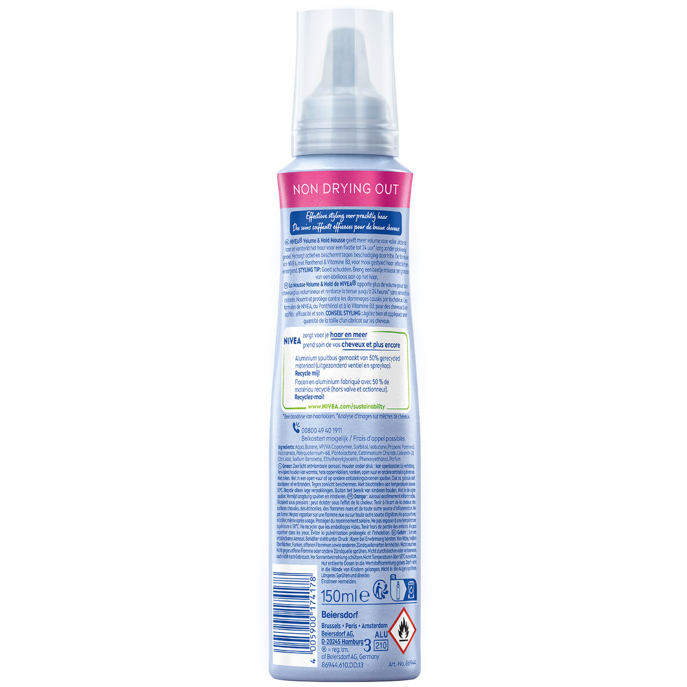 6x Nivea Haarmousse Volume Care150 ml