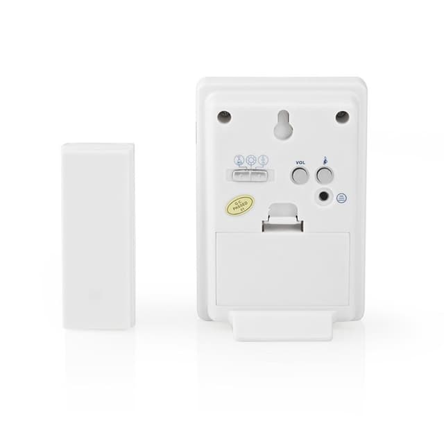 Nedis Trådløst Dørklokke Sæt | Batteri | 3 V DC | 1x CR2032 | Volume: 80 dB | Signalområde: 300 m | IP44 | 36 Melodier | 1 Modtager | Hvid