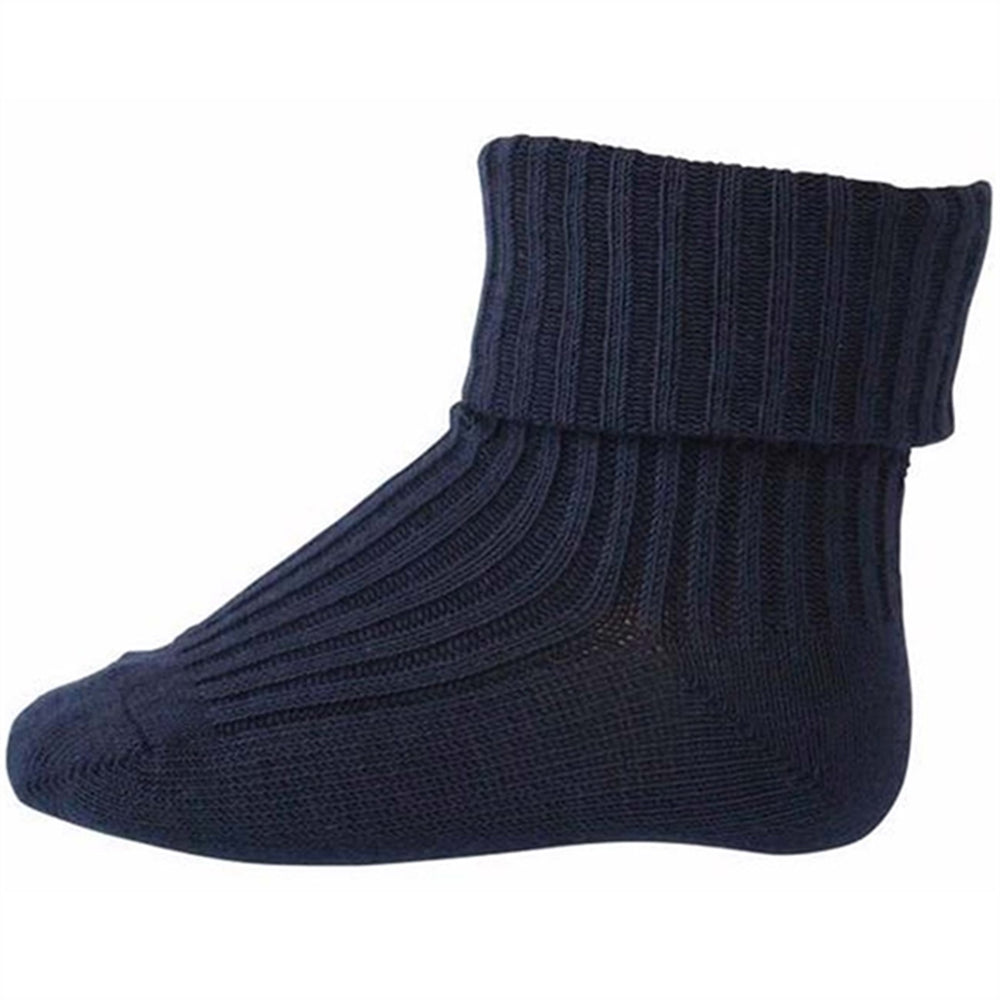 MP 589 Wool Socks Rib Dark Navy 66 - Mp Danmark → Luksusbaby.dk