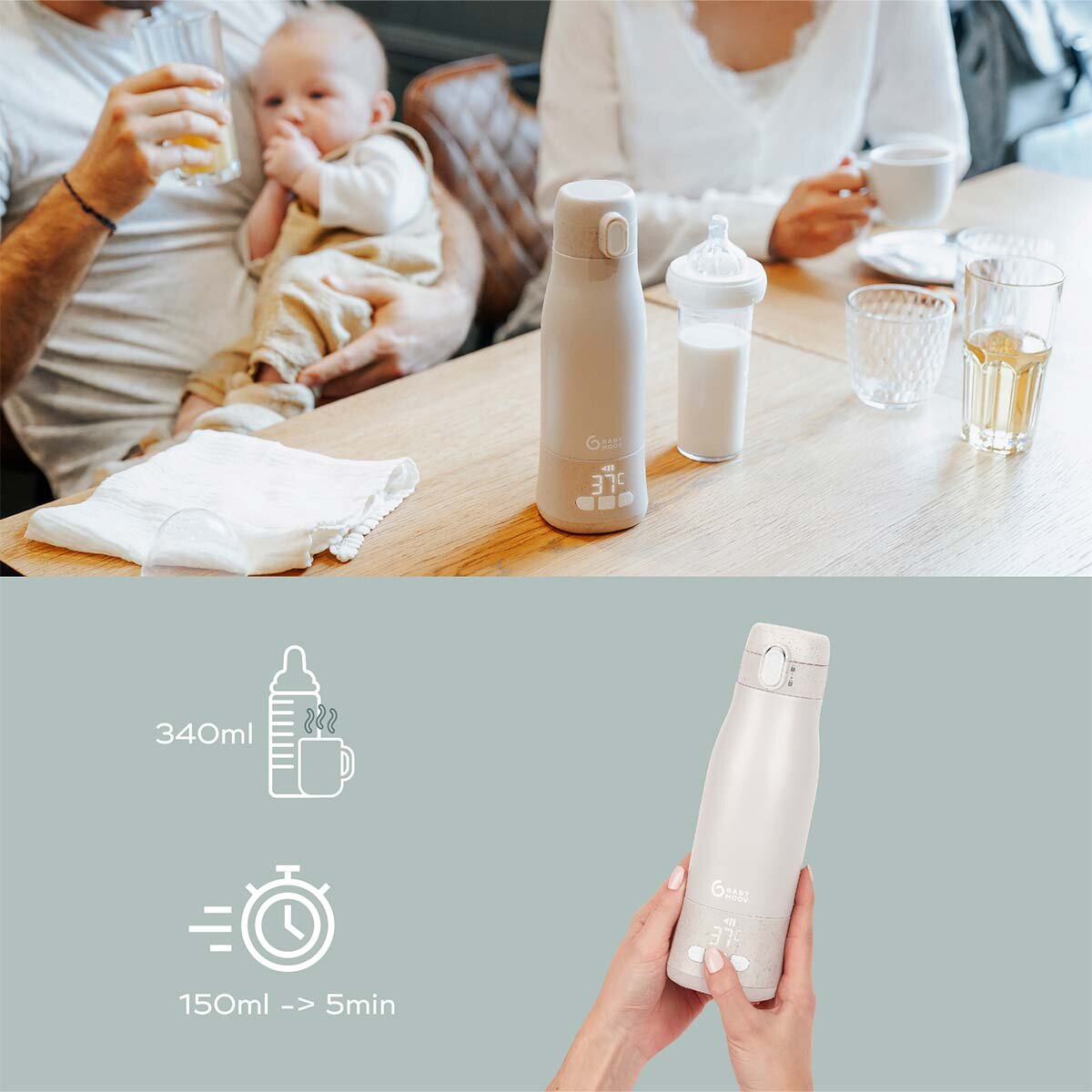 Babymoov Flaschenwärmer für unterwegs Moov & Feed