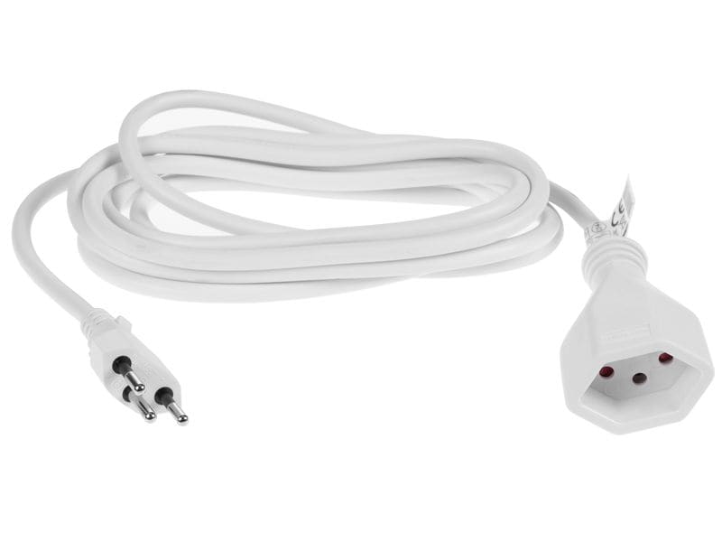 FURBER.power Verlängerungskabel T13-T12 3 m Weiss Stromkabel H05VV-F 3G1.00