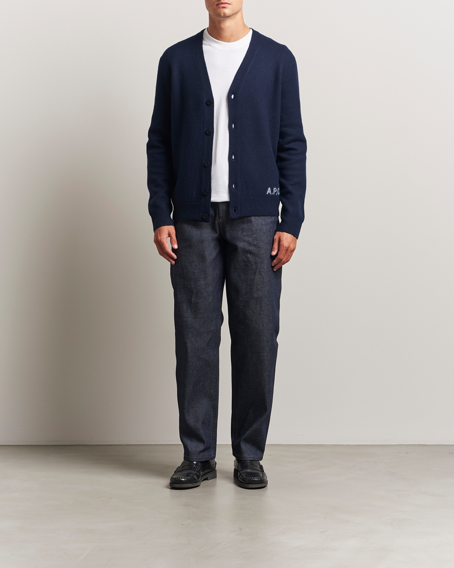 A.P.C. Kenny Wool Knitted Cardigan Dark Navy