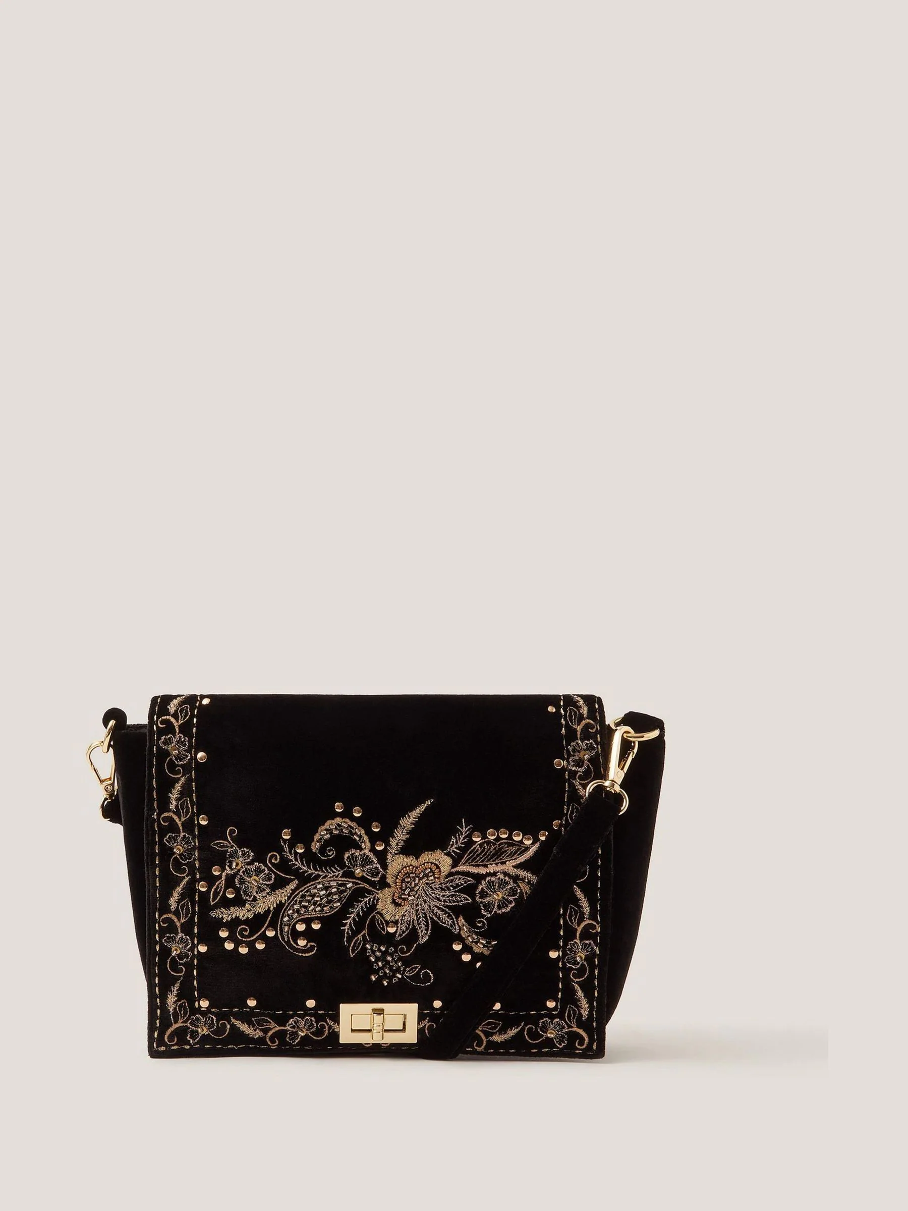 Monsoon Lily Floral Embroidered Shoulder Bag