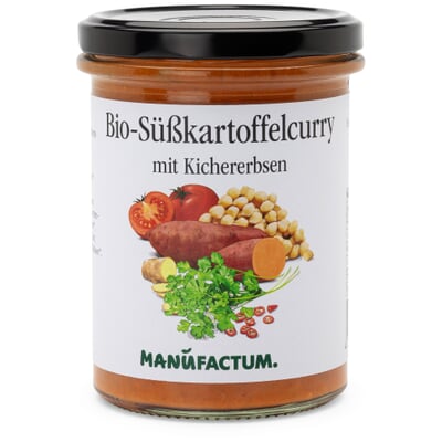 Bio-Süßkartoffelcurry mit Kichererbsen