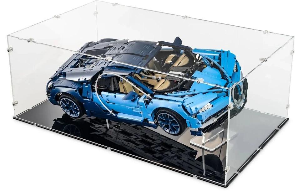 Baukasten Acryl-Display XL für LEGO 42083 Bugatti Chiron<br>Acry-Display-Box mit schwarzem Boden