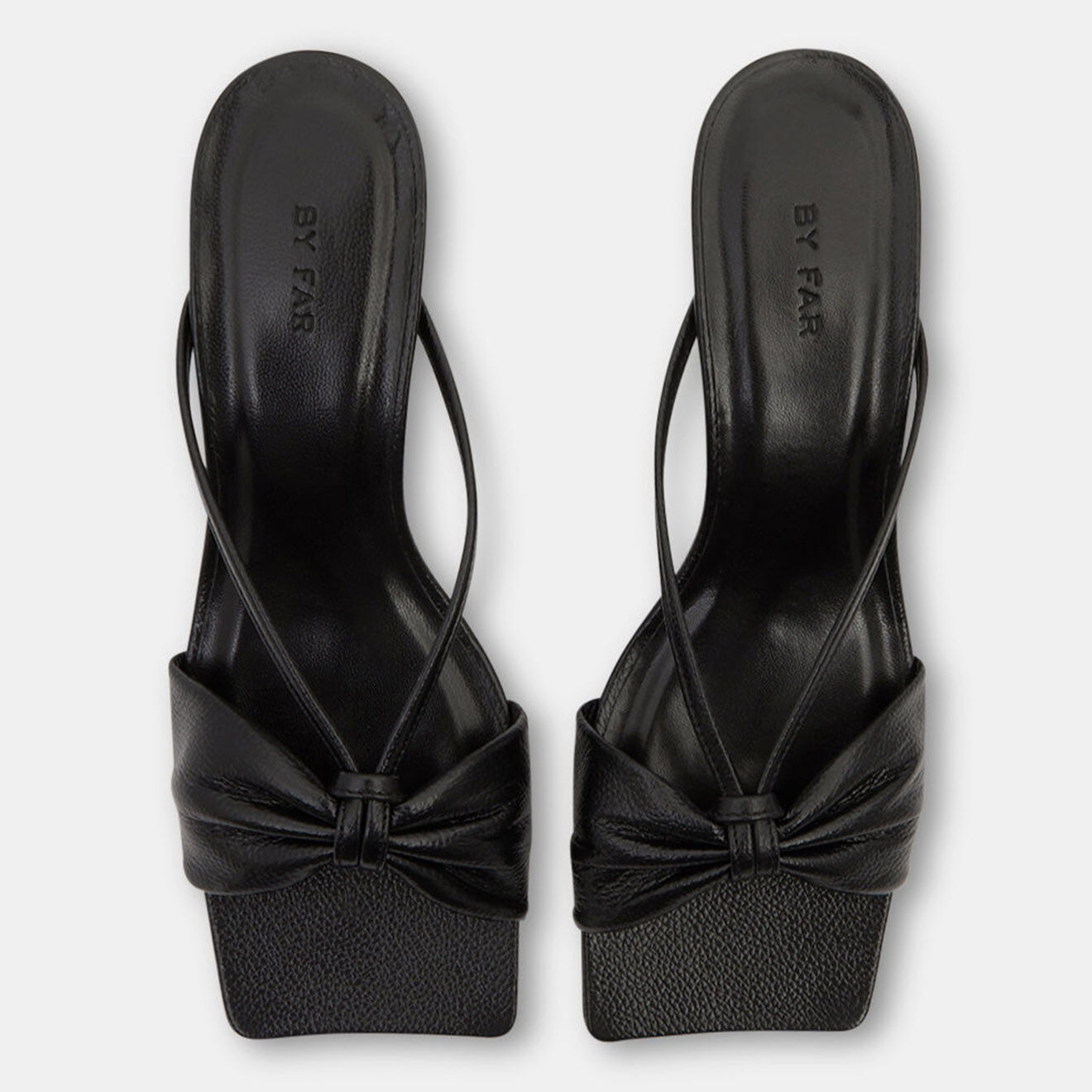 By Far Mules en Cuir noires - Talon 5 cm