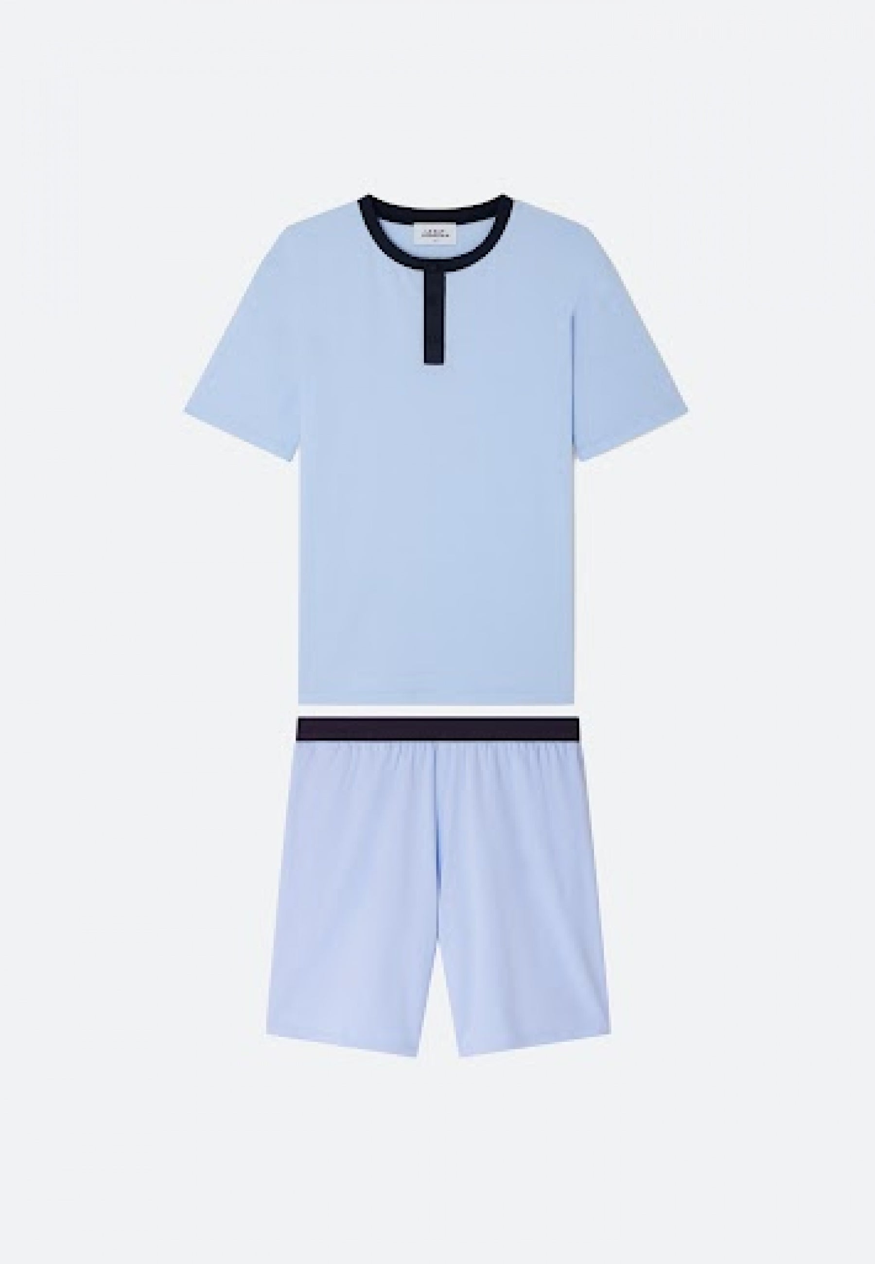 Ensemble de pyjama t-shirt et short en coton-Ensemble Pyjama Yvan Bleu ciel