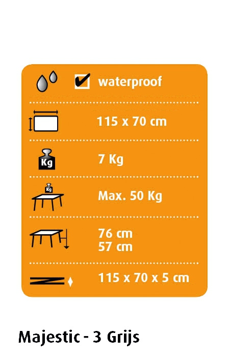 Dukdalf Majestic Elegant 3 Campingtisch 115 x 70 cm