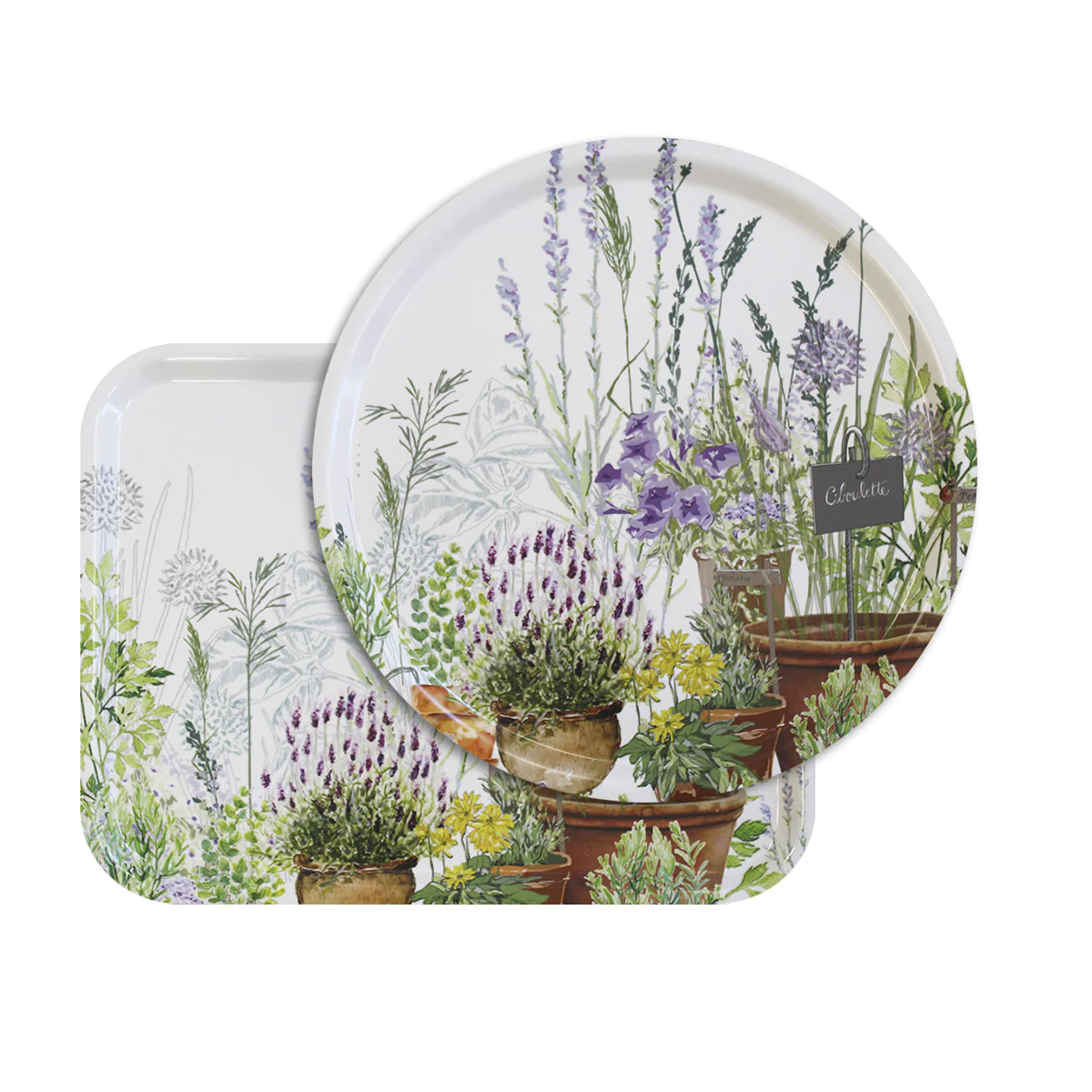 Plateau bois multicolore Diam. 38 Garnier Thiebaut