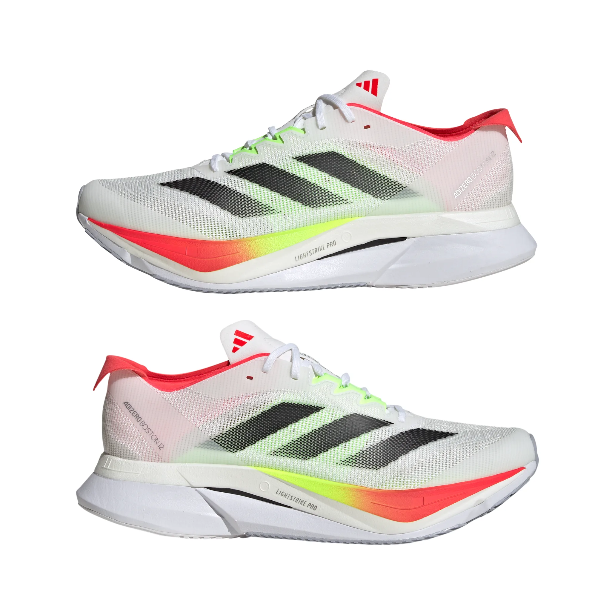 Adidas Men's Adizero Boston 12 Shoes Ftwr White/core Black/lucid Red