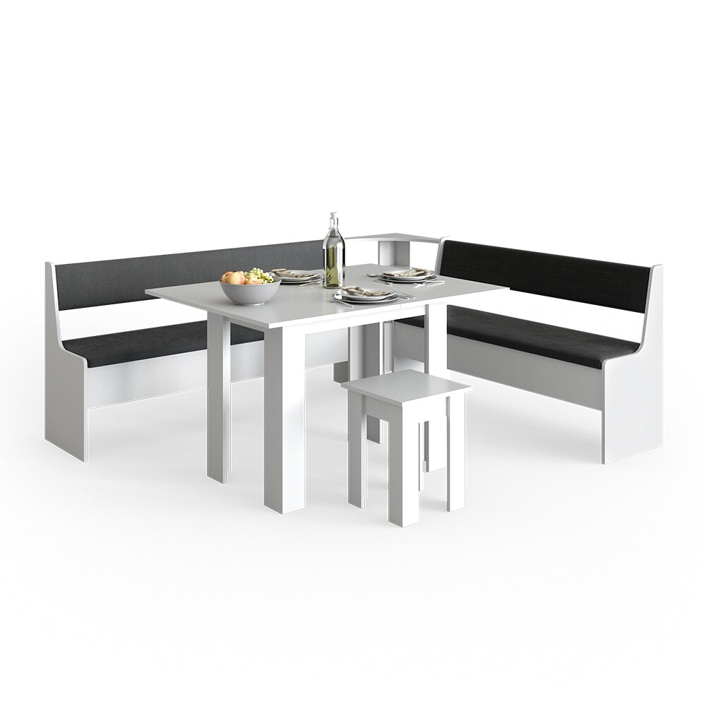 Vicco Eckbankgruppe Roman Weiß 210x180cm Esszimmergruppe Eckbank Sitzgruppe