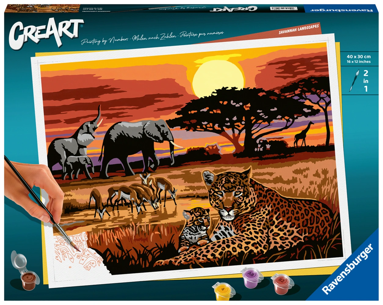 Ravensburger CreArt - Malen nach Zahlen 23548 - Savannah Landscapes - ab 14 Jahren