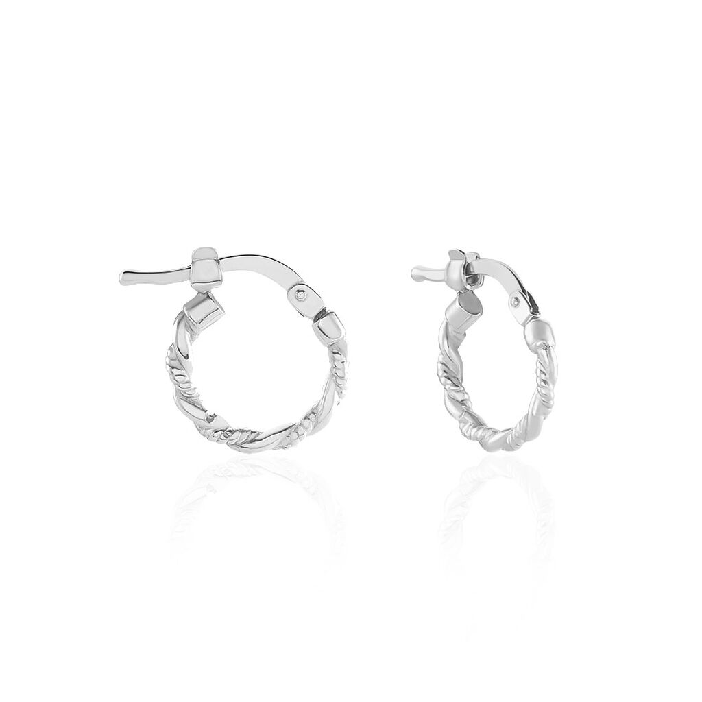 Créoles Anastasia Argent Blanc
