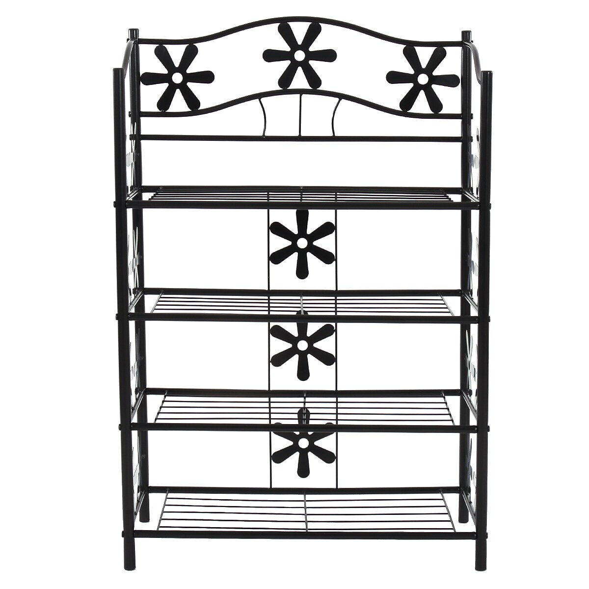 Regal Metall Bücherregal Schuhregal Standregal Bern ~ 4 Böden, Höhe 90cm