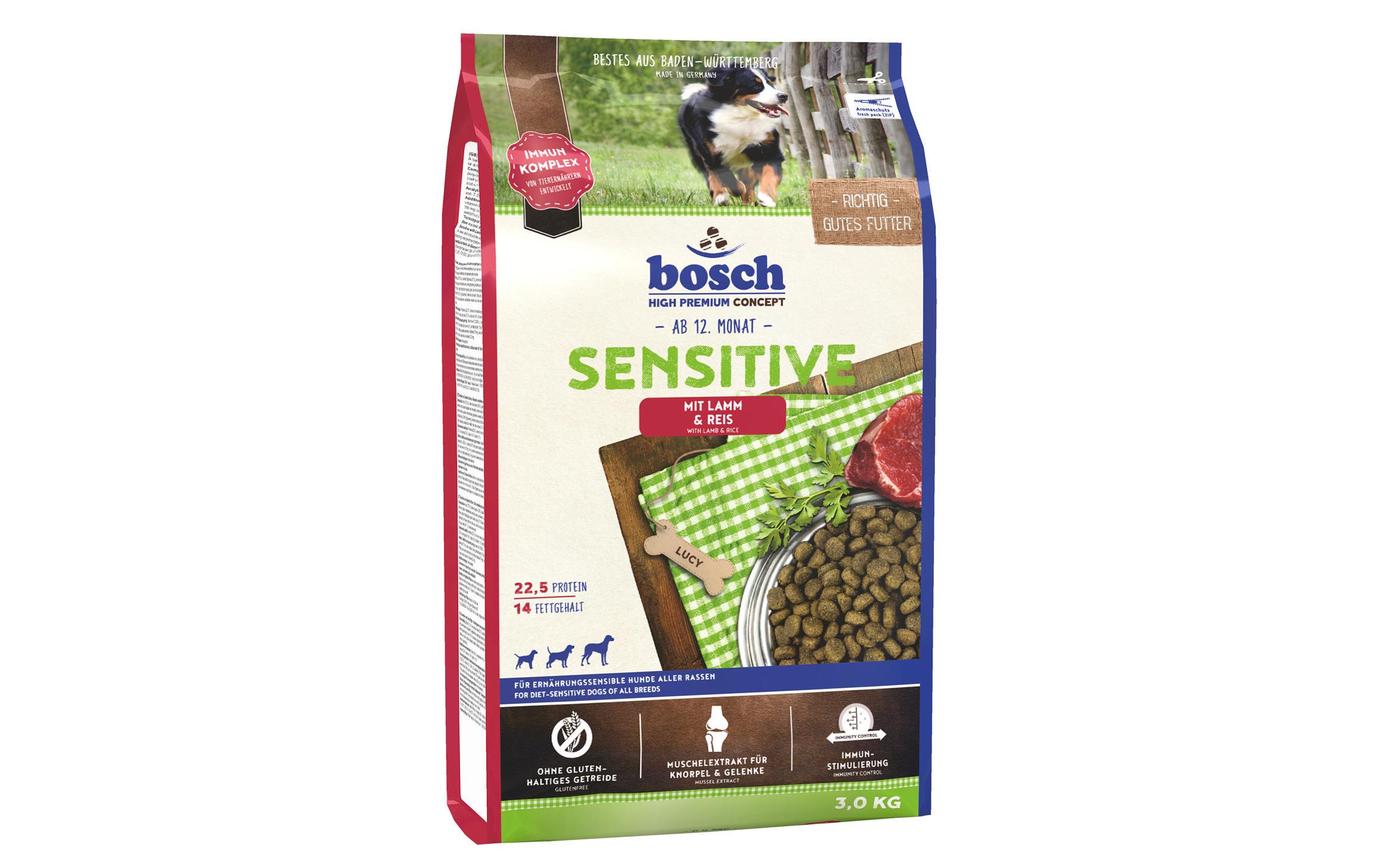 Trockenfutter Sensitive Lamm & Reis, 3 kgAlleinfuttermittel für ausgewachsene Hunde