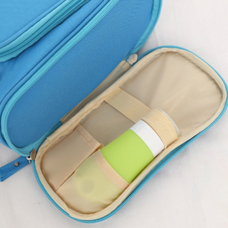 (21x21x11cm) Reise Kulturbeutel Kosmetik Make Up Tasche Necessaire Organizer Bag - Schwarz