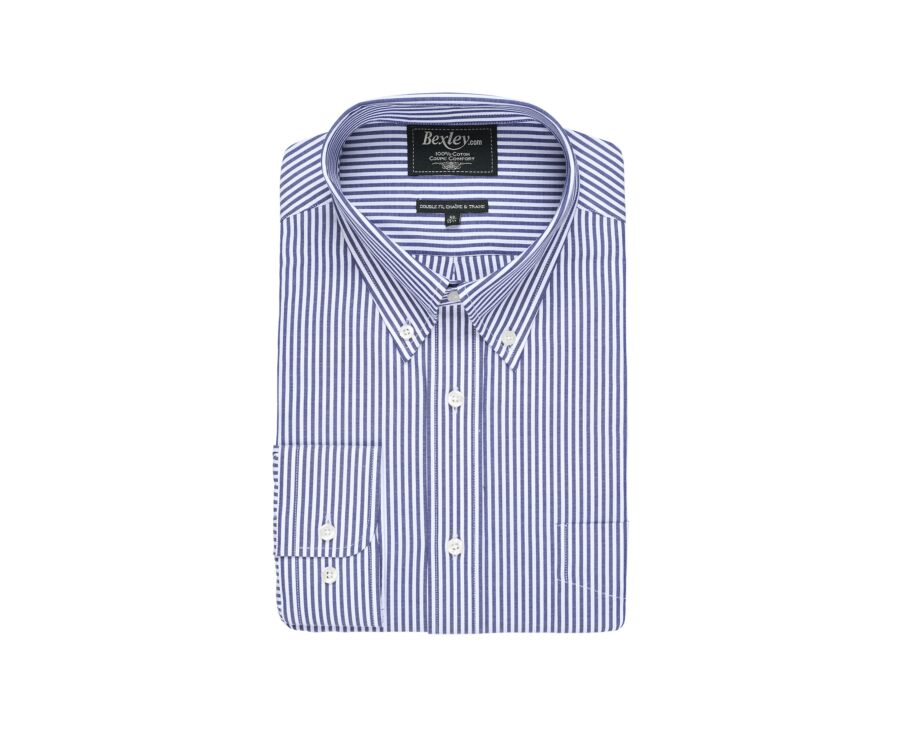 Chemise rayée bleu océan et blanc - KELLEN