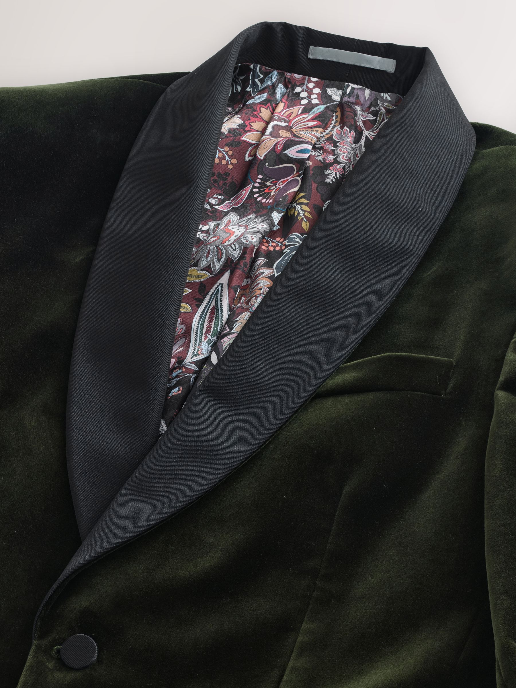 Groen - Normale Pasvorm - Signature Pontoglio Italian Velvet Blazer With Shawl Lapel