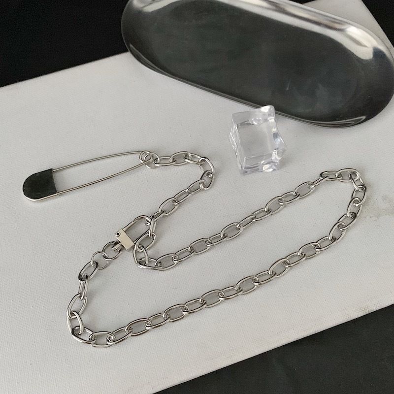 BABLIBU - Veiligheidsspeld hanger ketting van legering