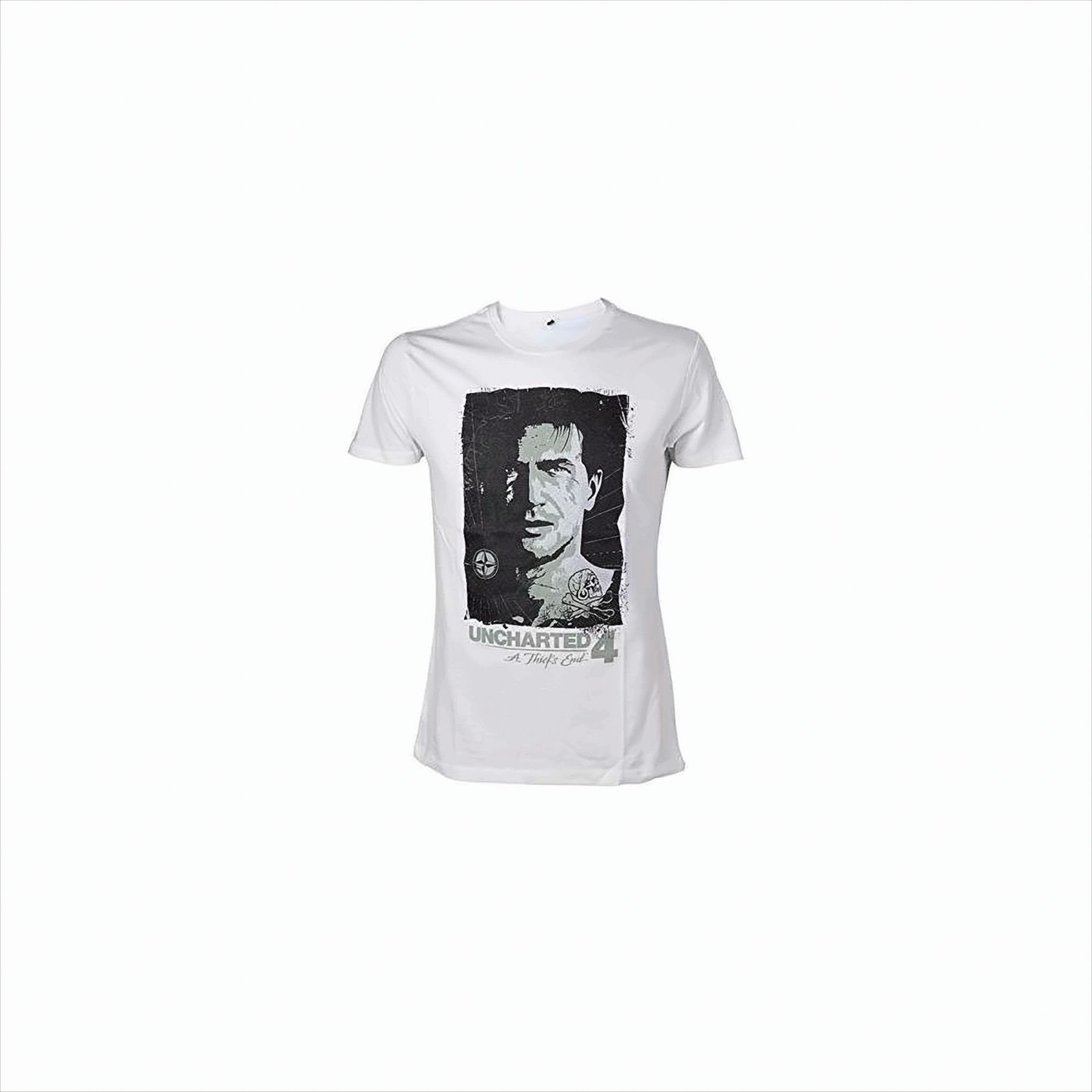 Uncharted 4 Herren T-Shirt Drake Kompass XL Weiß