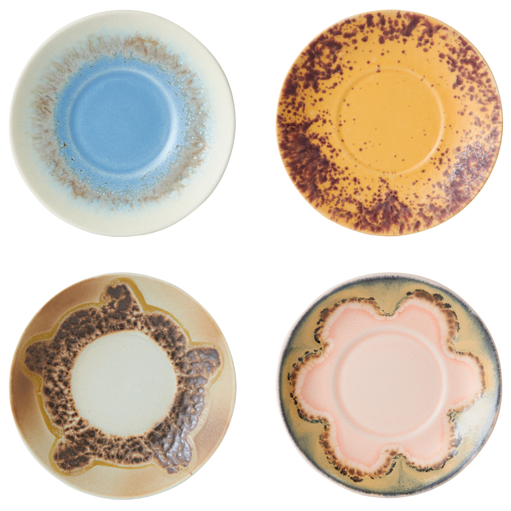 Servies 70's Ceramics Saucers ocean - set van 4
