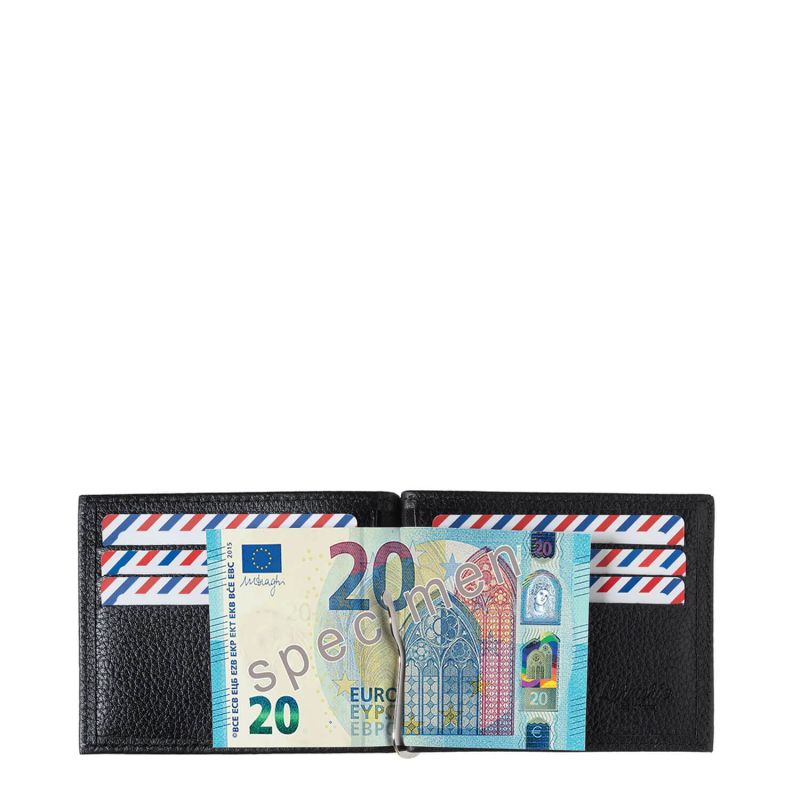 Portefeuille italien Hector avec pince à billets en cuir Vintage Bois vert