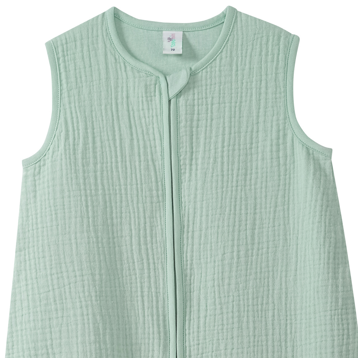 Topomini Baby Musselin-Schlafsack unifarben helltürkis