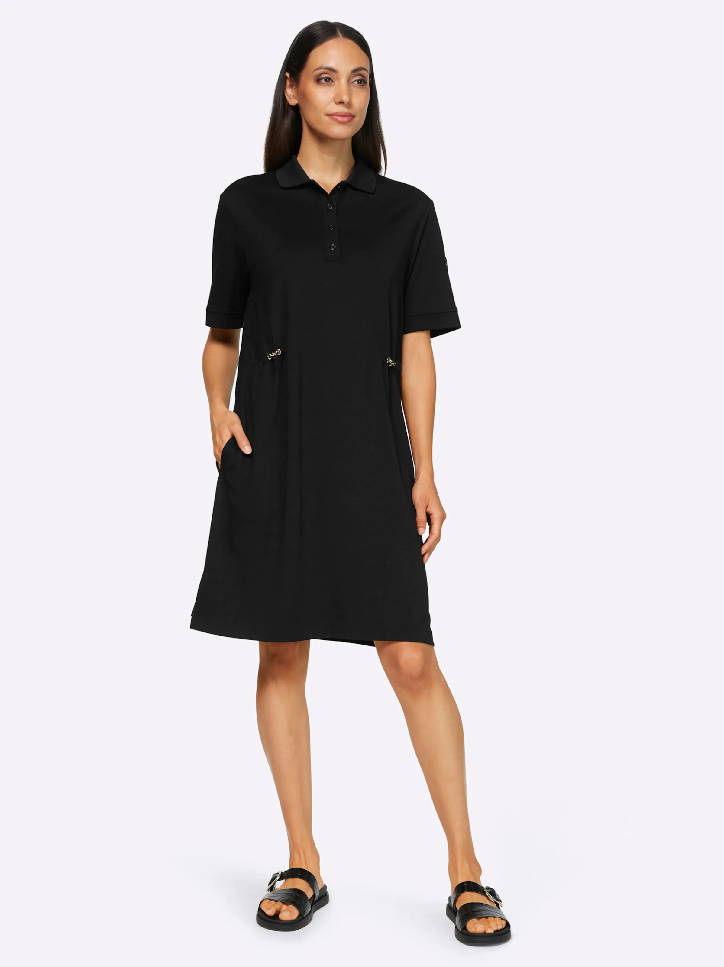 heine Jersey-Kleid in schwarz