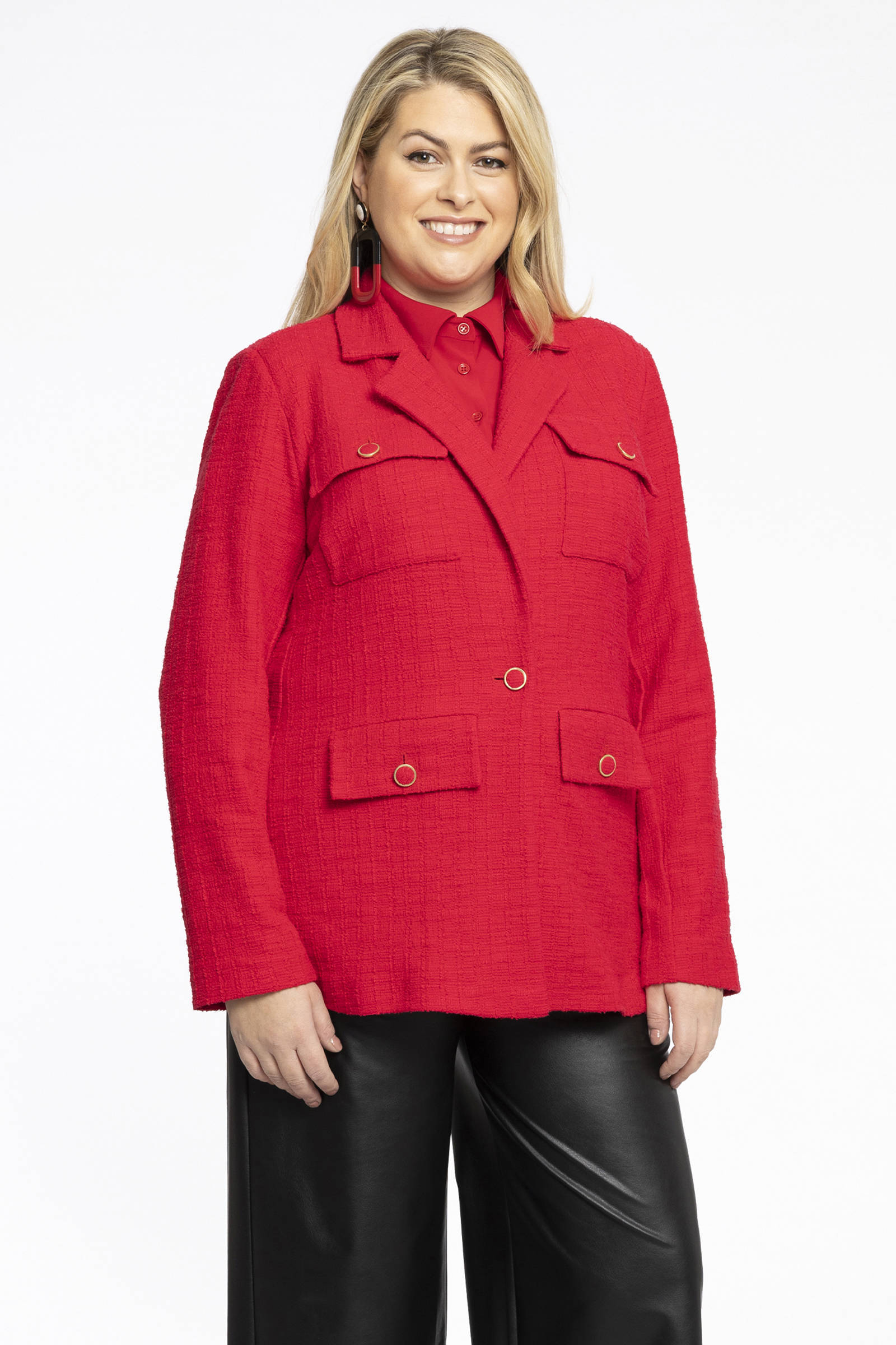 YOEK getailleerde blazer rood