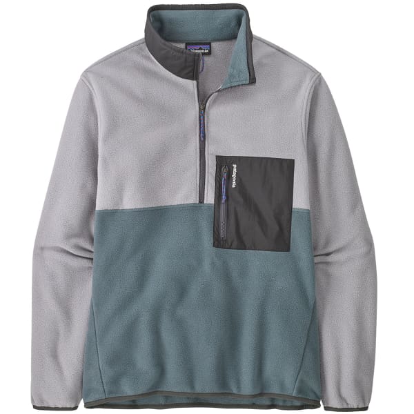 Sweat polaire PATAGONIA M'S MICRODINI 1/2 ZIP P/O NOUVEAU GREEN W/SALT GREY