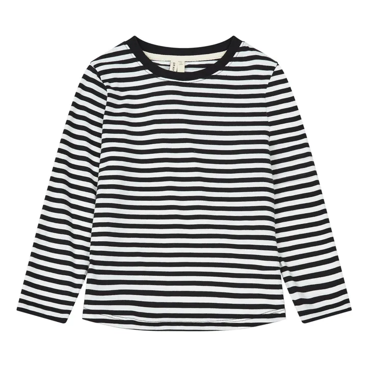 Gray Label T-Shirt Rayé Coton Bio | Noir