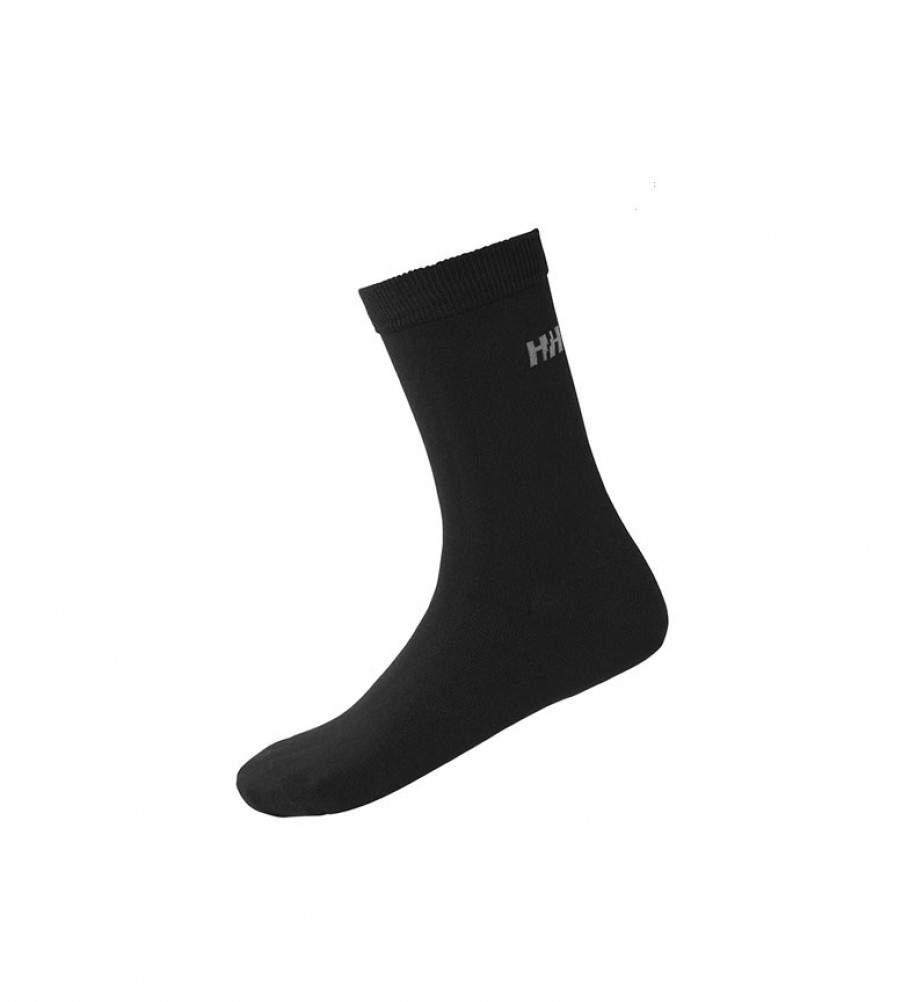 Helly Hansen Pacote com 3 pares de meias de algodão para uso diário, pretas