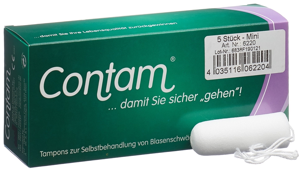 CONTAM Vaginaltampon<br>5 Stück, 22mm, Mini