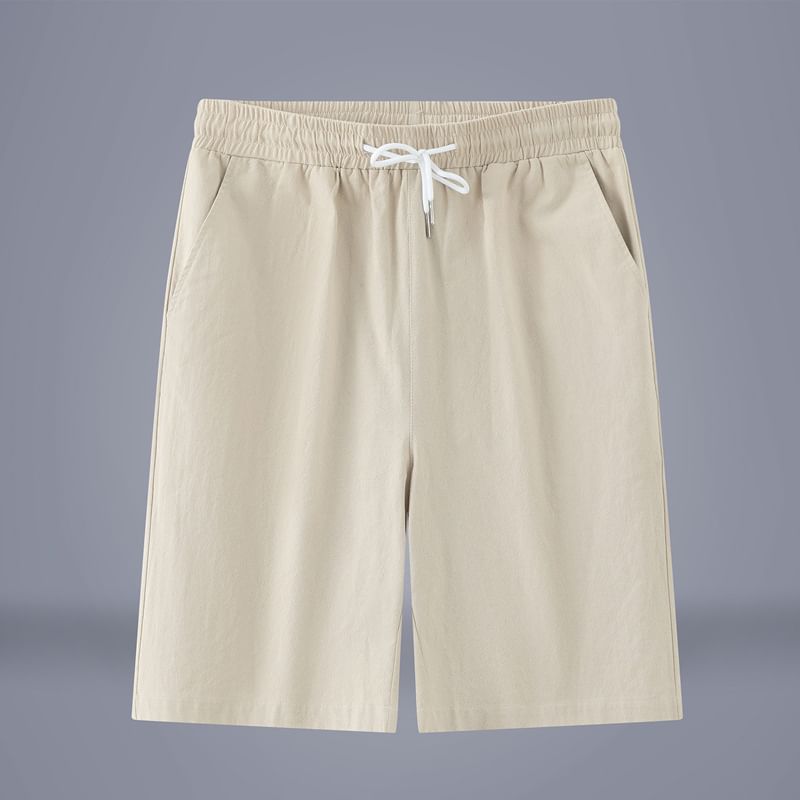 Aozora - Effen shorts met trekkoordtaille