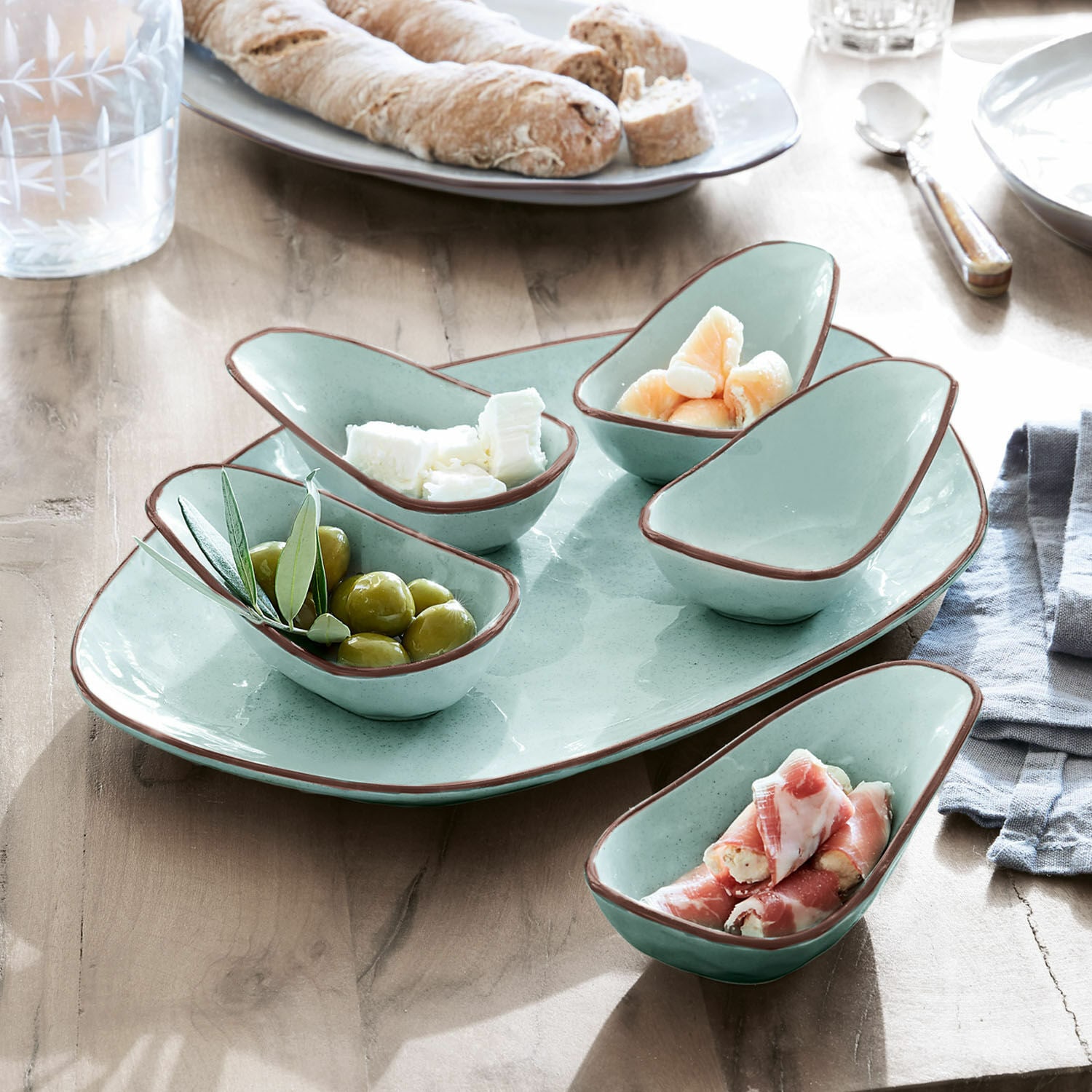 Servierschälchen  6er Set Biarré türkis