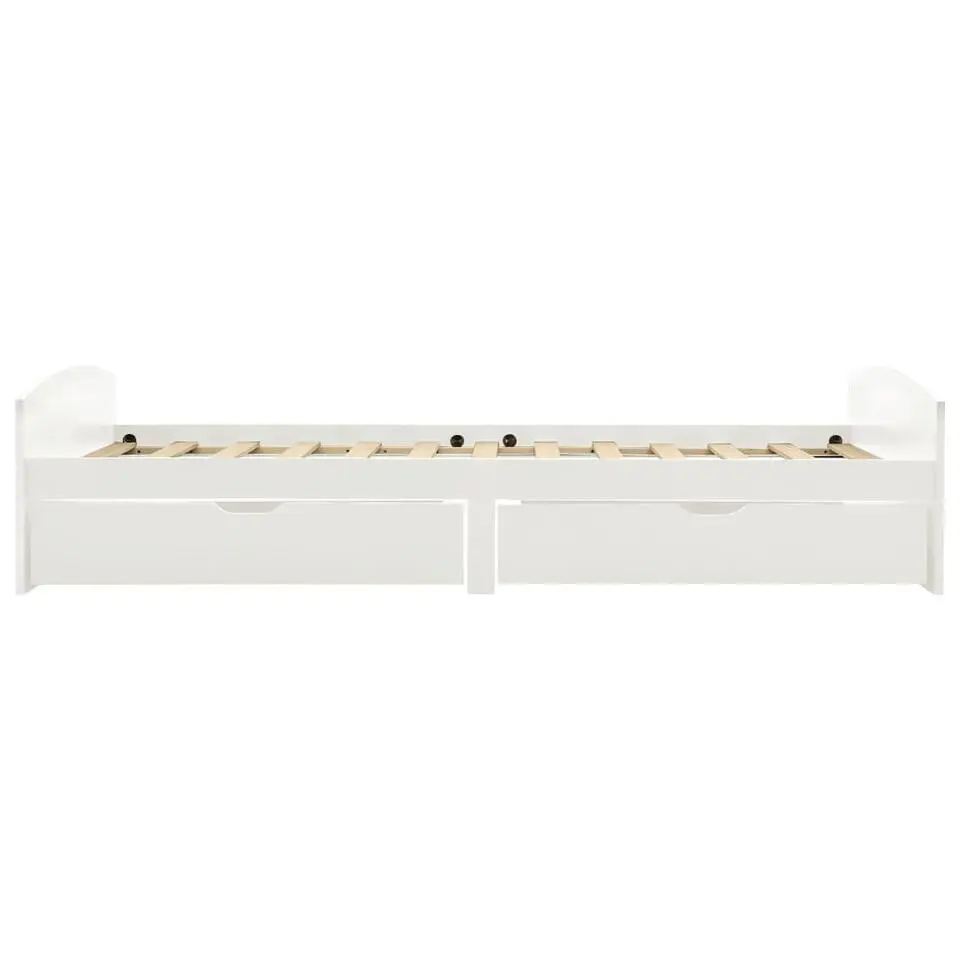 vidaXL - Bed frame incl. lades - Wit - Massief grenenhout - 90x200 cm