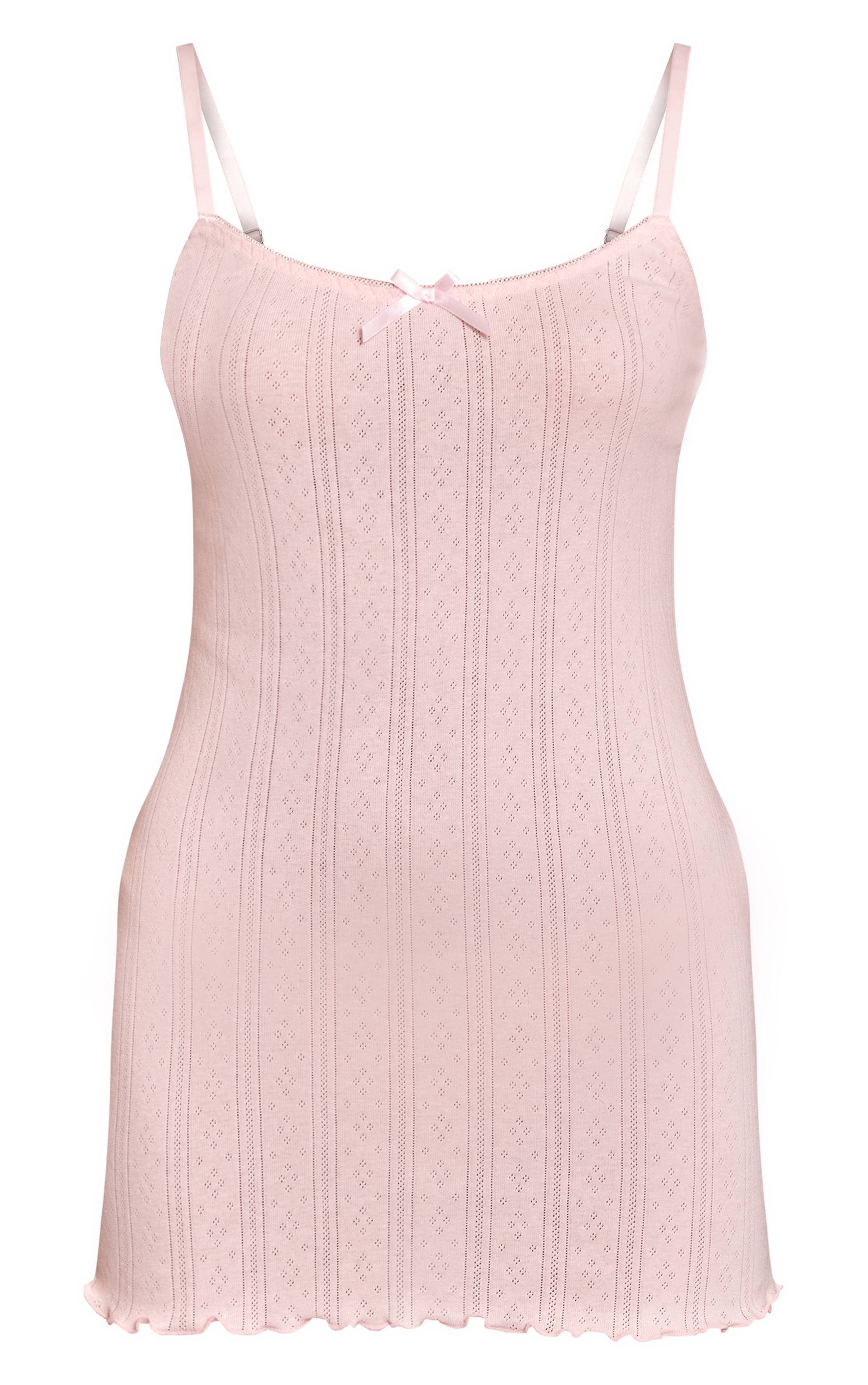 Rose Bébé Robe De Pyjama Mini Pointelle Imprimé Cœurs