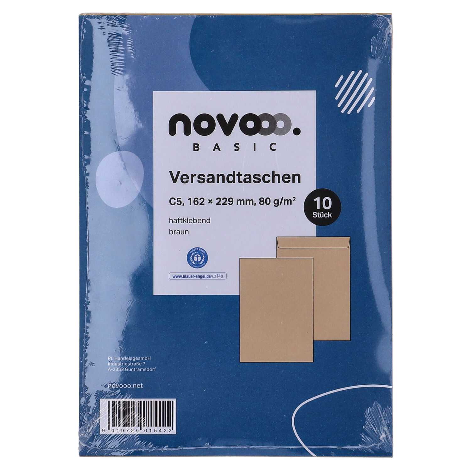 novooo Versandtasche 10er, ohne fenster, C7, haftklebend