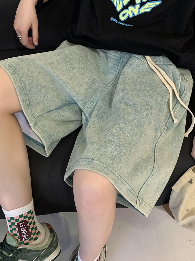 emeisa - Gewassen wijde shorts met trekkoord in de taille