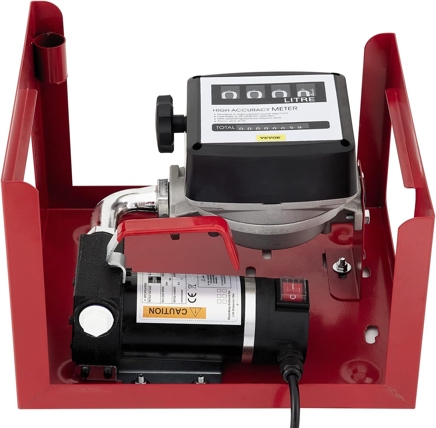 VEVOR Dieselpumpe Heizölpumpe 40L, 155W Selbstansaugende Ölpumpe, 2800U/min Motordrehzahl Ölabsaugpumpe Selbstansaugend, 20 kg Diesel Kraftstoff-Umfüllpumpe, Zählwerk Automatik Pumpe für Biokraftstoff