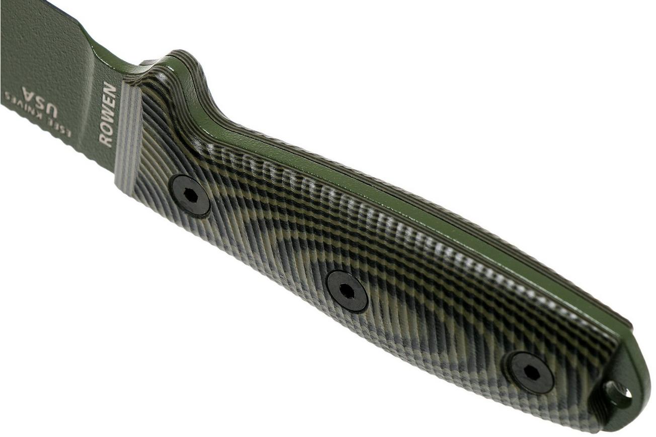 ESEE Model 3 OD Green Blade 3D OD Green-Black G10 survivalmes 3PMOD-003 zwarte schede   riemclip