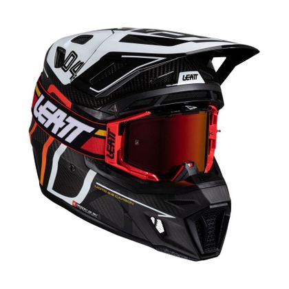 Casque cross Leatt 9.5 CARBON AVEC MASQUE 6.5 IRIS 2025 - Gris / Blanc